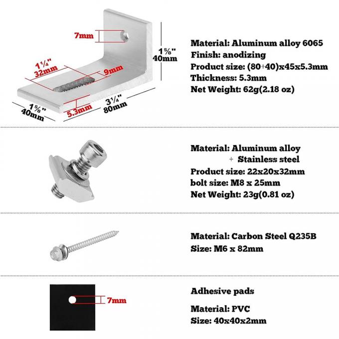 China Fabrik kostenlose Probe Solar L Fuß Hochwertige Farbe Stahlfliesen Dach Photovoltaik-Behälter-System L Fuß 1