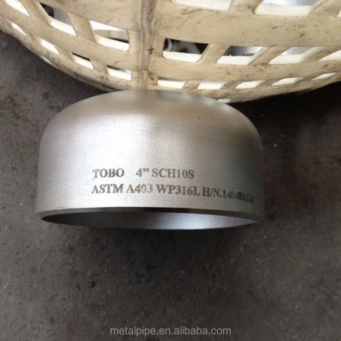 304 Edelstahl Ovalröhrchenkappe Sanitäre Qualität Innen- und Außenspiegel Polierte Schweißröhrchenkappe Helle Edelstahl 2