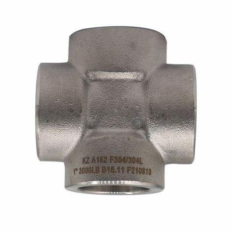 Metal Stainless Steel Pipe Forged Fittings Socket Welded Cross 3000LBS ASME B16.11 SA-182 GR F 316/316L DN 1Metal Stainless Steel Pipe Forged Fittings Socket Welded Cross