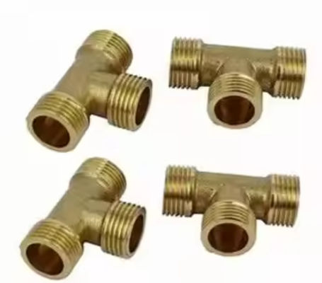ANSI Multinational Standard Brass Tee Fittings Copper Multifunctional Coupler/Bushing NPT Thread Weld Plumbing Oil Head ﻿