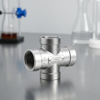 Edelstahl-T-Stück mit 3000 psi Druckstufe, 1000 °F Hitzebeständigkeit und Korrosionsbeständigkeit für industrielle Rohrleitungen