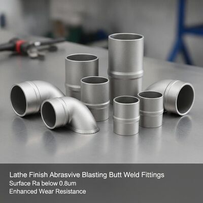 Lathe Finish Abrasive Blasting Butt Weld Fittings with Surface Ra below 0.8um for Wide Temperature Range -50°C to 600°C